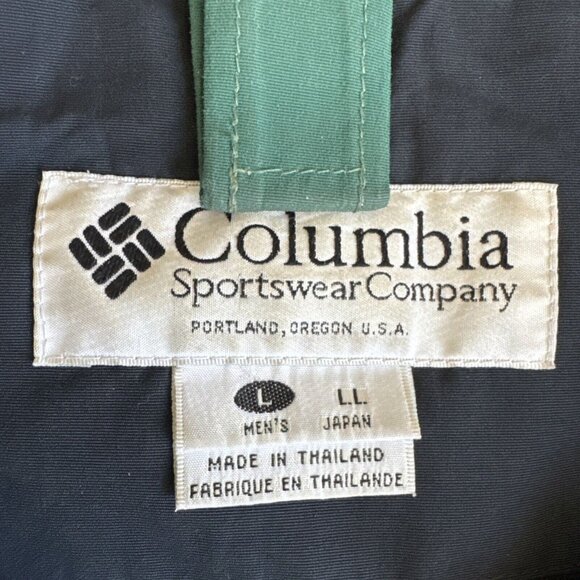 Columbia Titanium Omnitech Ski Jacket Mens Lg Green Full‎ Zip Waterproof Vintage - Picture 2 of 16